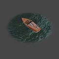 Classic Wooden Yacht With Transparent Windshield And Flag Sailing On Water
