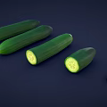 Stylized Cucumber Cartoon Cucumber Low Poly Cucumber Stylized Cucumber Cartoon Vegetable 3d model