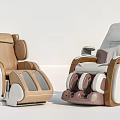 Modern Massage Chairs With Beige And White Design And Leg Massage Functions