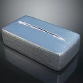Blue Textured Tissue Box With Clean Tissue Opening On Reflective Surface 3d model