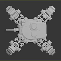 Multi Legged Mechanical Creature 3D Model With Armored Structure And Weapon Component 3d model