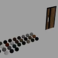 Modern Swing Door With Wooden Texture Black Frame And Handle Design