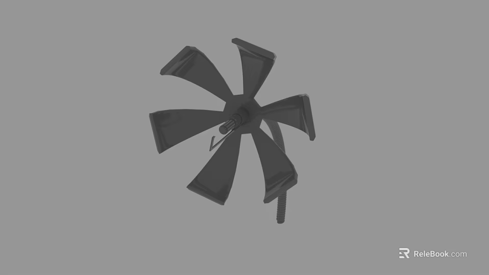 Black Multi Blade Fan Impeller Assembly For Industrial Mechanical Systems 3d model 
