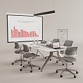 Conference Room Laptop Projection Curtain 3d model