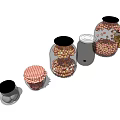 Ceramic Vessels With Lids In Various Sizes For Kitchen Storage And 3d model