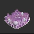 Chest Organs Anatomical Structure 3D Rendering With Purple And White Cellular Components