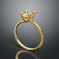 Elegant Gold Ring Design With Sparkling Side Stones And Intricate Band Details