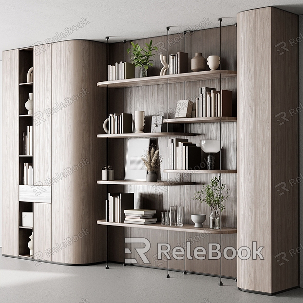 Quiet Bookshelf Decorative Rack Storage Rack model