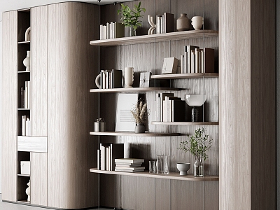 Quiet Bookshelf Decorative Rack Storage Rack model