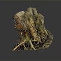 Wood and Stone Natural Artistic Sculpture With Textured Surface And Colorful Patterns