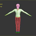 Man With Arms Outstretched Wearing White Shirt Black Pants Gray Shoes Against Gray Background