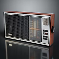 Vintage Wooden Frame Radio With FM Dial Speaker Grille And Control Knobs 3d model