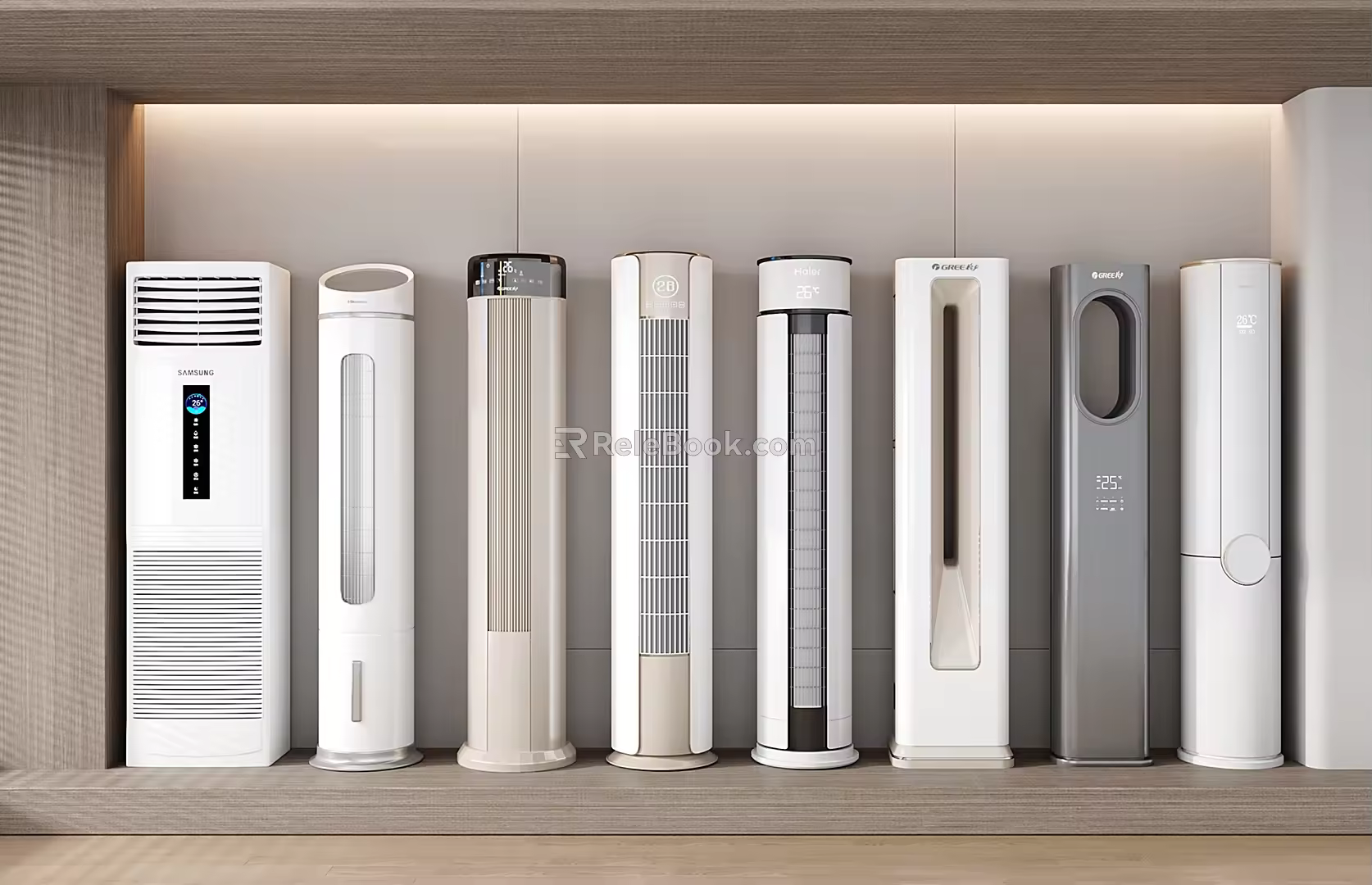 Modern Vertical Air Conditioning Vertical Cabinet Machine Cooling and Heating Air Conditioning Cylindrical Cabinet Machine 3d model