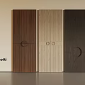 Minotti Wooden Wardrobe Doors With Wood Grain And Circular Details In Different Colors