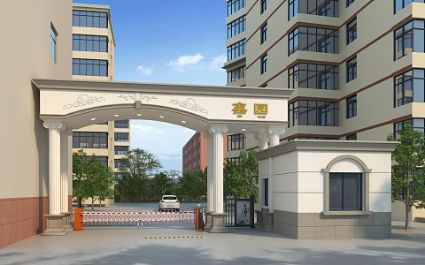 Community gate 3d model