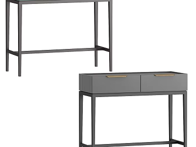 Modern Sleek Dining Table With Metal Frame And Wooden Top Design 3d model