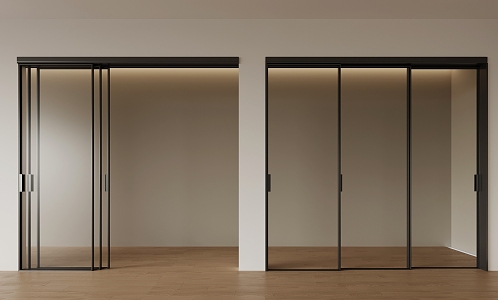 Modern sliding door triple linkage sliding door 3d model