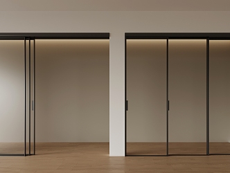 Modern sliding door triple linkage sliding door 3d model