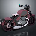 Stylish Red and Gray Motorcycle Design With Handlebars Seat and Exhaust Pipe