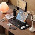 Tablet PC Keyboard Mouse Coffee Vase Table Lamp Desktop Ornaments Digital Products Desk Chair 3d model