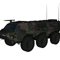 Military Armored Functional Vehicle With Camouflage Paint Six Wheeled Design And Roof Turret