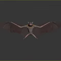 3D Bat Character Model With Spread Wings And Pink Body Rendering 3d model