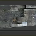 Wood And Stone Materials For Rustic Interior Wall Construction And Decor 3d model