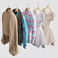 Stylish Women's Clothes Collection With Knit Sweater Jacket Plaid Shirt And A-Line Dress Designs