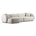 Modern Light Colored L Shaped Sofa Design With Soft Cushions And Smooth Lines 3d model