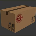 Cardboard Box With Top Secret Confidential Stamp And Shipping Handling Symbols