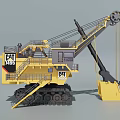 Yellow Large Heavy Duty Construction Vehicle With Tracks And Bucket