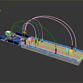 Breadboard With Colored Wires LED Lights And Electronic Circuit Board Prototype