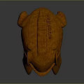 Golden Frog Sculpture Stylized Design With Textured Surface And Sitting Posture
