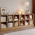 Wooden Bookcase With Books Toys Globe Lamp Photo Frame And Decorative Items In Cozy Home