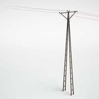 modern electric pole oil facilities gas station 3d model