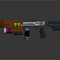 Tactical Modern Weapon Rifle With Orange Gray Color And Magazine Grip Design