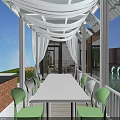 Serene Garden Landscape With Glass Roof Pavilion Pond Water Lilies Stone And Greenery