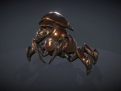 Game Movie Character Mechanical Beetle With Metallic Shell And Sharp Legs 3d model