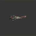 Vintage Airplane Model With Camouflage Paint Shark Mouth Design Cross Insignia And Propeller