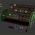 Black Tool Organizer with Multiple Holes Circular Components and Small Accessories on Base