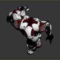 Red and White Armored Humanoid Character in Mechanical Sci Fi Suit