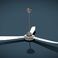 Modern Ceiling Air Conditioning Fan with White Blades and Gold Accent Base