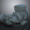 Gray Mechanical Device With Square Top Casing And Cylindrical Body For Industrial Use