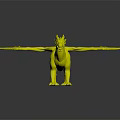 3D Dragon Creature Model with Brown Body Spotted Wings Purple Horns and Standing Stance