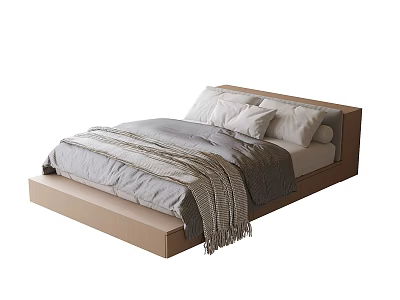 Modern Tatami Bed Single Bed 3d model