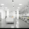 Sleek Commercial Kitchen Interior With Stainless Steel Workstation Hanging Utensils And Tiled Walls