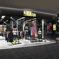 NBA Style Clothing Store Interior With Mannequins And Trendy Apparel Displays