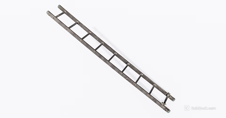 Practical Metal Ladder With Straight Design And Durable Rungs For Household Use 3d model 