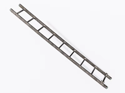 Practical Metal Ladder With Straight Design And Durable Rungs For Household Use 3d model