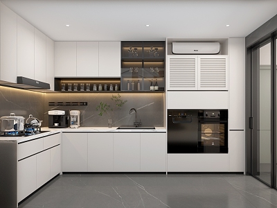 Modern Kitchen Cabinet Stove Air Conditioning Range Hood 3d model